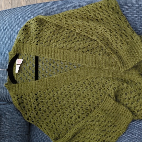 Xhilaration Olive Green Crochet Shrug  Size XL - Picture 6 of 11